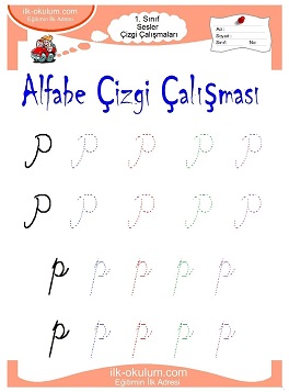 Çocuklar İçin Sesler Çizgi Çalışmaları Çalışma Sayfaları 